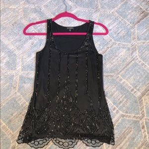 Express mesh & sequin tank